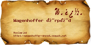 Wagenhoffer Árpád névjegykártya