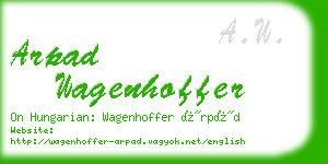 arpad wagenhoffer business card